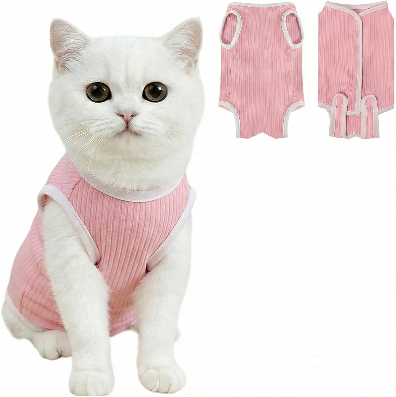Cat Recovery Suit Cat Onesie, Breathable Anti-Licking Cat Surgery Recovery Suit Female, Kitten Spay Recovery Suit for Cats After Surgery, Cats Surgical Body Suits for Abdominal Wounds - Image 1