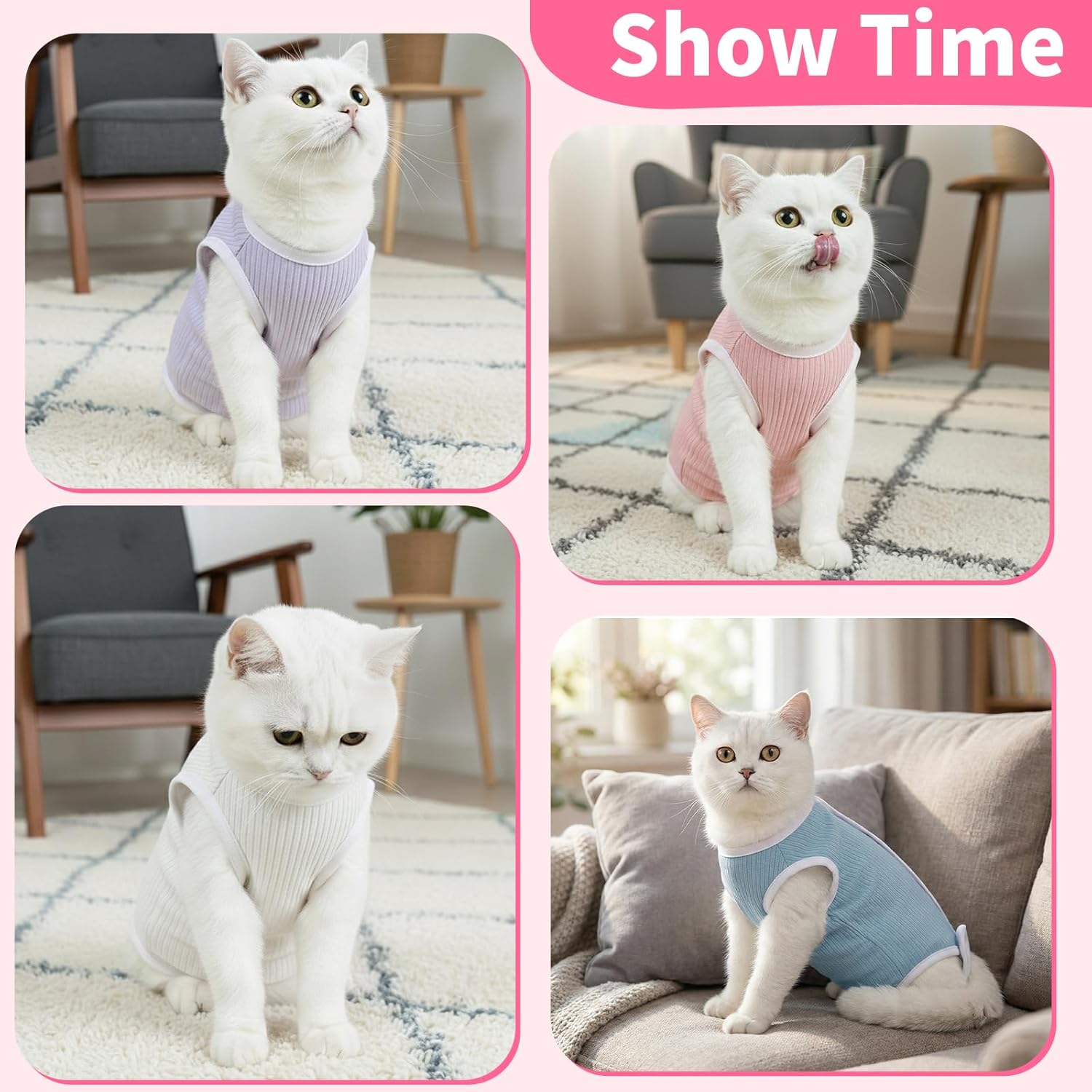 Cat Recovery Suit Cat Onesie, Breathable Anti-Licking Cat Surgery Recovery Suit Female, Kitten Spay Recovery Suit for Cats After Surgery, Cats Surgical Body Suits for Abdominal Wounds - Image 5
