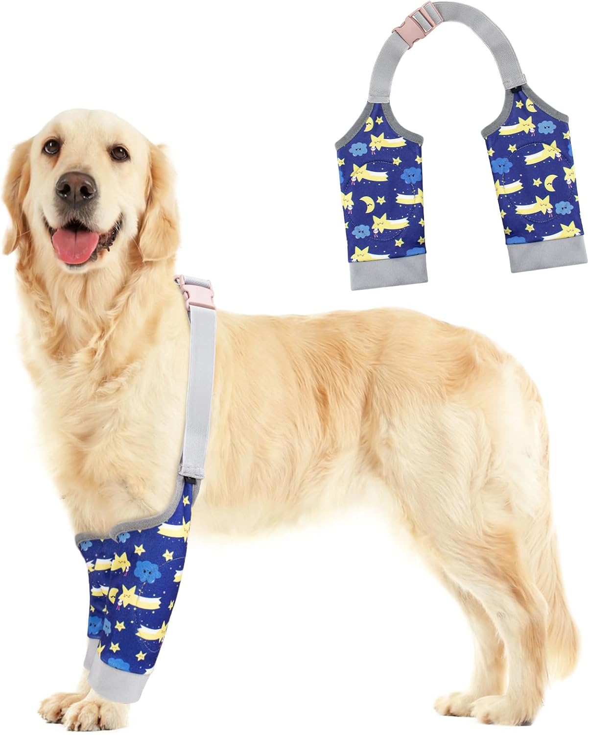Dog Elbow Protector for Calles, Adjtable Dog Elbow Pads Leg Sleeve to Prevent Licking Biting on Joints, Breathable Dog Front Leg Brace Wound Cover for Small Medium Large Dogs - Image 1