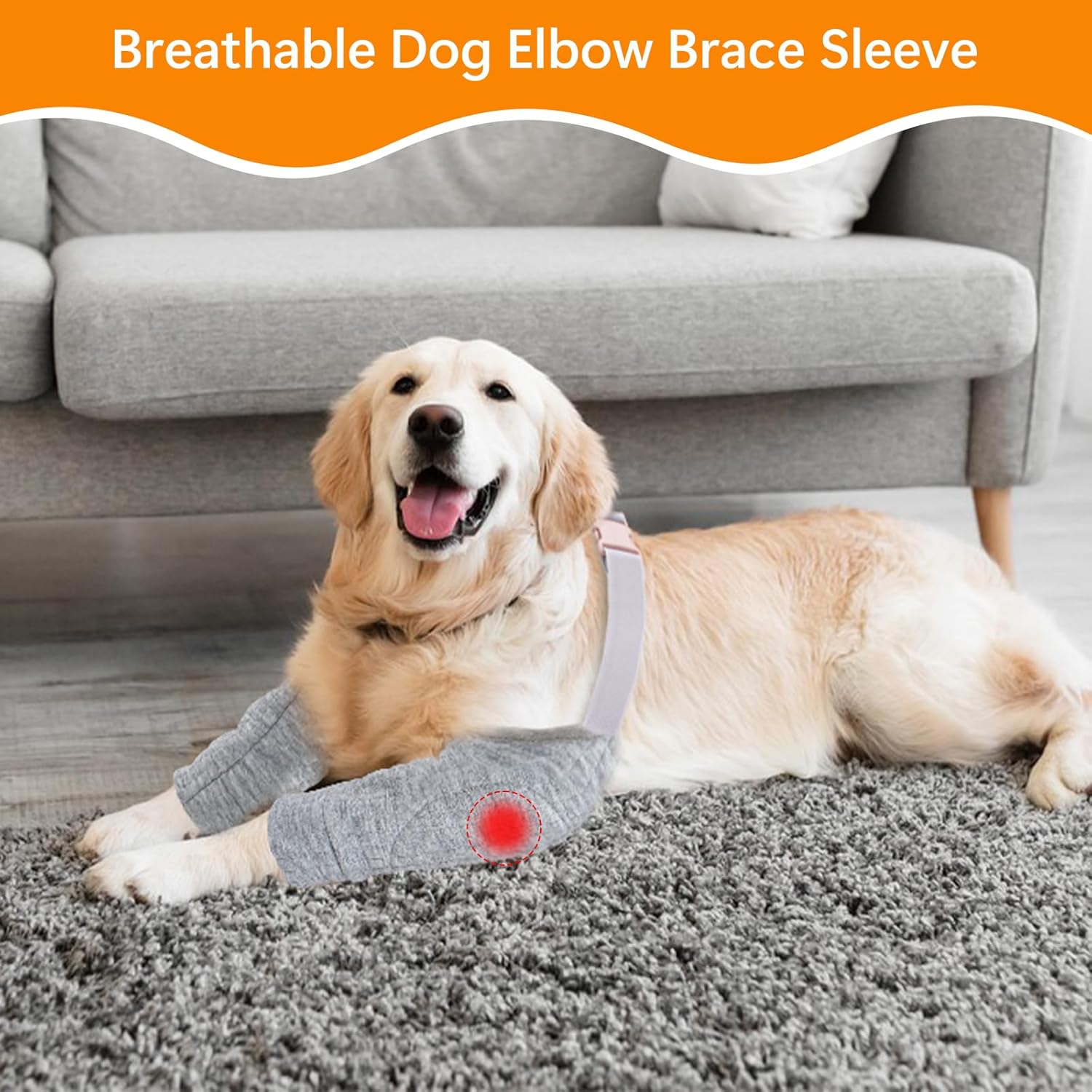 Dog Elbow Protector for Calles, Adjtable Dog Elbow Pads Leg Sleeve to Prevent Licking Biting on Joints, Breathable Dog Front Leg Brace Wound Cover for Small Medium Large Dogs - Image 2