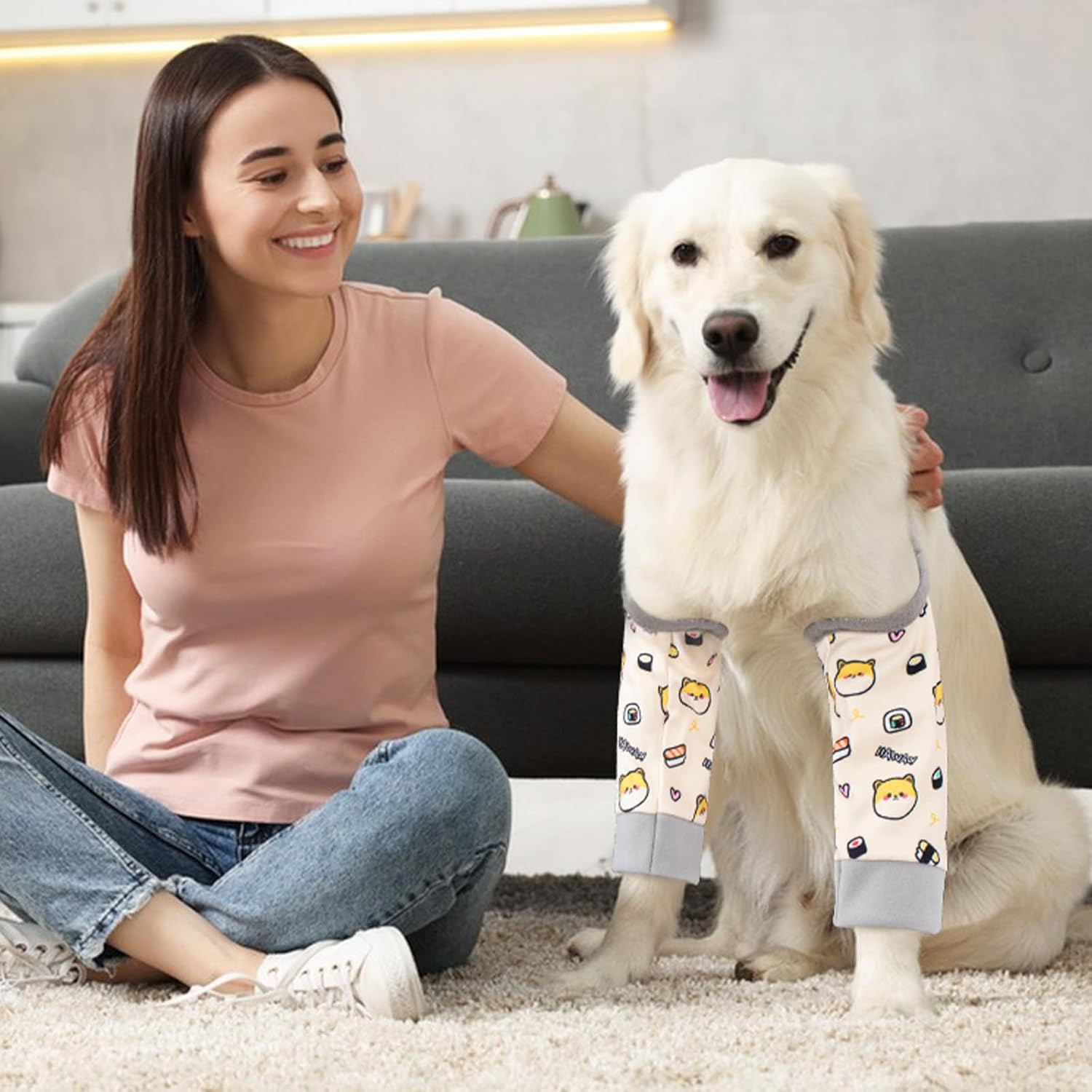 Dog Elbow Protector for Calles, Adjtable Dog Elbow Pads Leg Sleeve to Prevent Licking Biting on Joints, Breathable Dog Front Leg Brace Wound Cover for Small Medium Large Dogs - Image 4