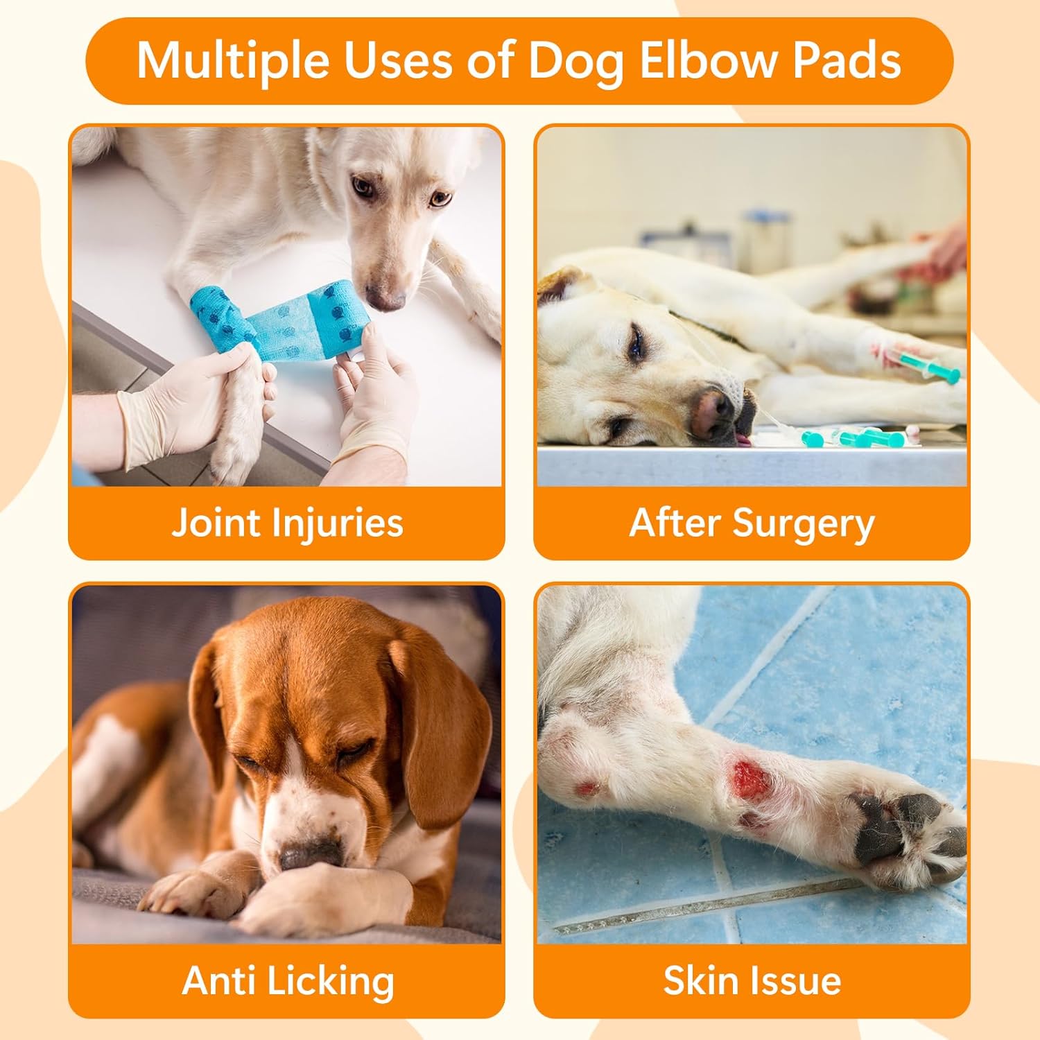 Dog Elbow Protector for Calles, Adjtable Dog Elbow Pads Leg Sleeve to Prevent Licking Biting on Joints, Breathable Dog Front Leg Brace Wound Cover for Small Medium Large Dogs - Image 6
