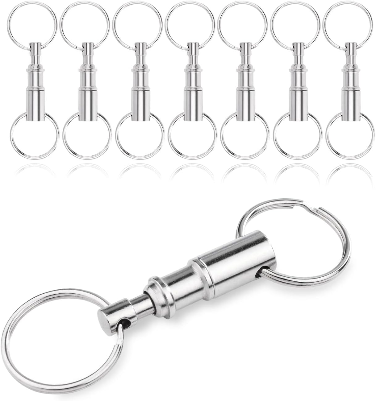 CooBigo 8 Pack Detachable Keychain Quick Release Key Chain, Pull Apart Key Chain for Outdoor Active Backpack Key Holder kits - Image 1
