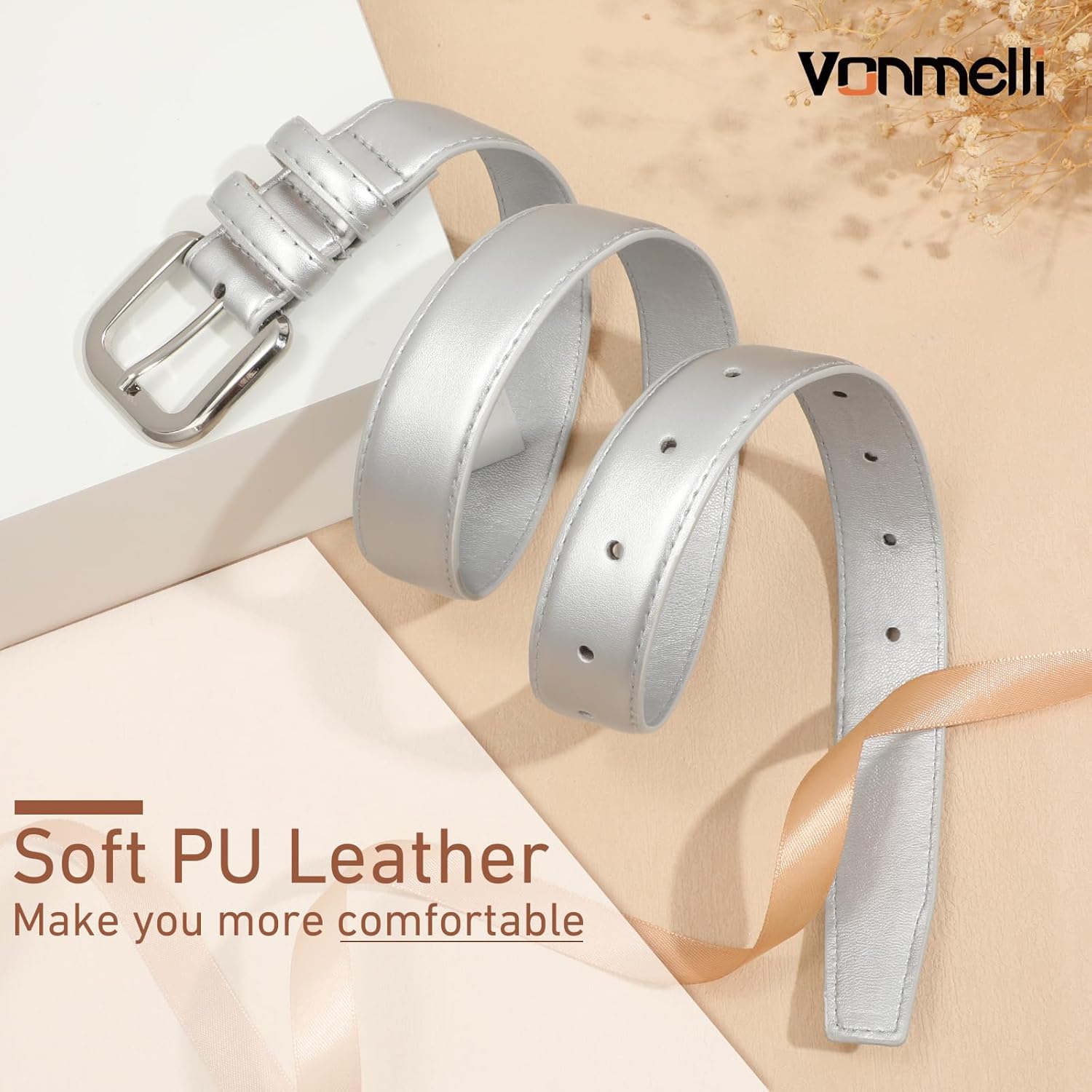 Leather Belts for Women Fashion Wasit Ladies Belt for Jeans Pants Dresses with Pin Buckle - Image 2
