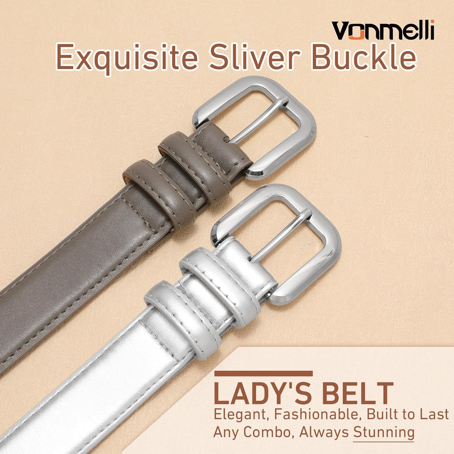 Leather Belts for Women Fashion Wasit Ladies Belt for Jeans Pants Dresses with Pin Buckle - Image 3