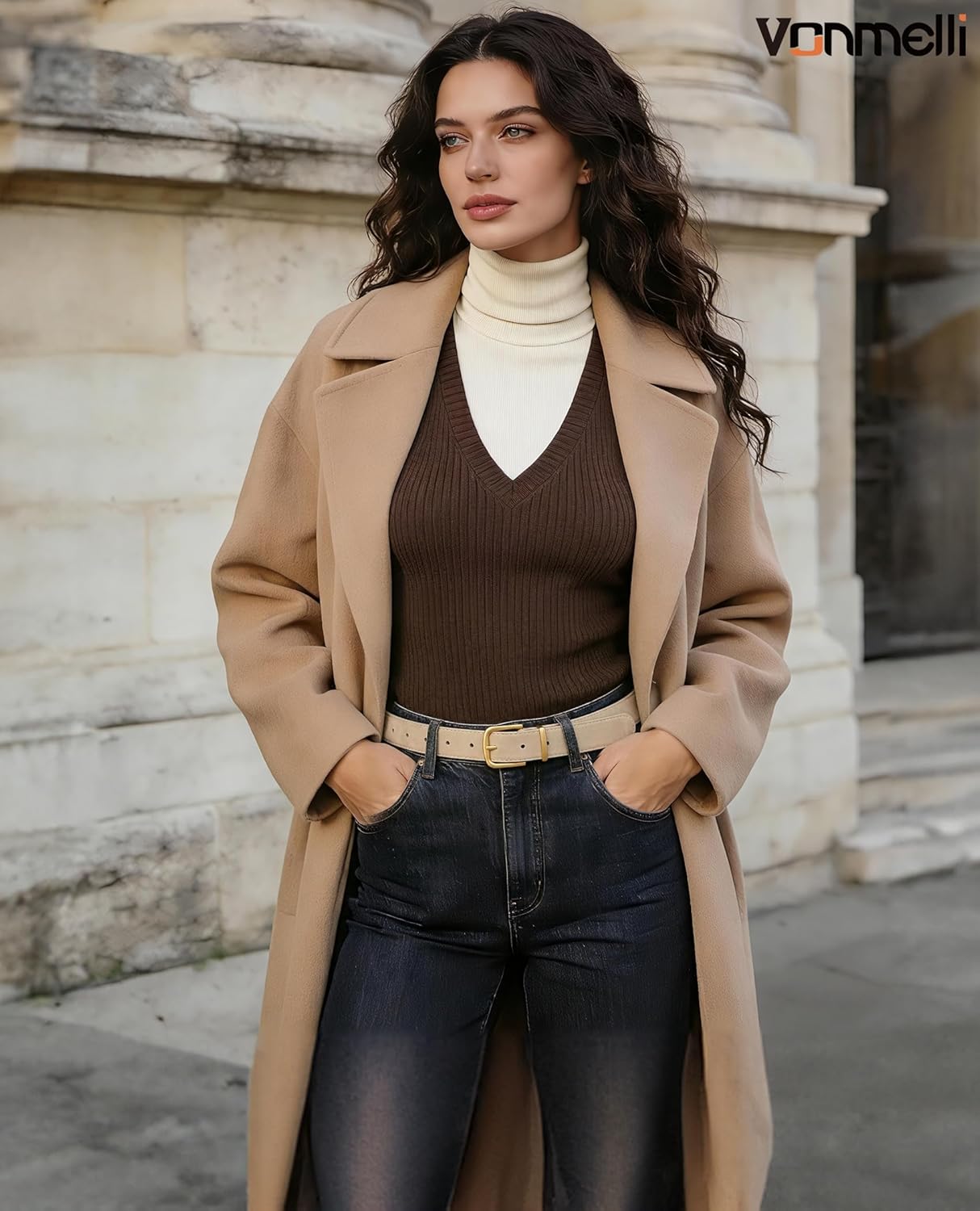 Women Suede Leather Belt for Jeans Dress with Fashion Gold Buckle Ladies Waist Belts - Image 2