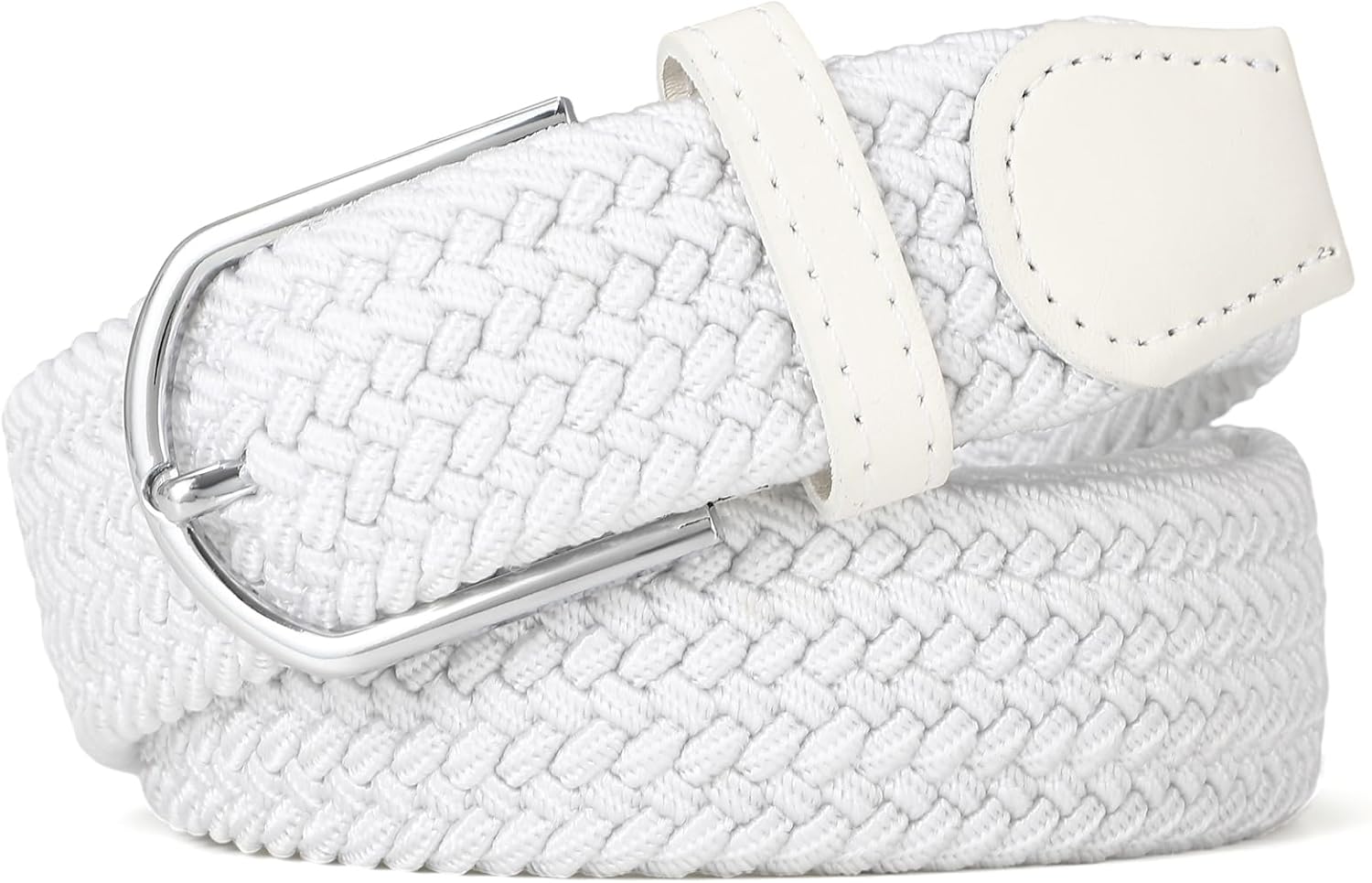 Women Braided Stretch Belts Elastic Canvas Woven Belts For Jeans Pants - Image 1