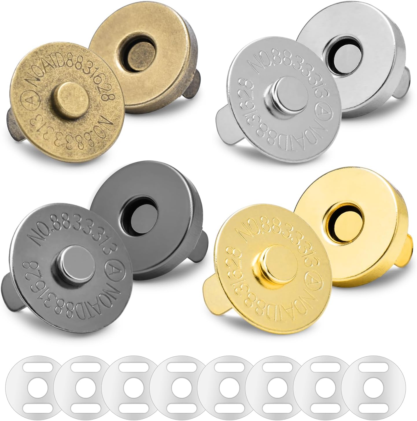 CooBigo 40 Sets Magnetic Snaps for Purse Closures 18mm Magnetic Fastener Replacement Kit Magnetic Snaps for Purses and Totes Clothing Bag DIY Craft - Image 1