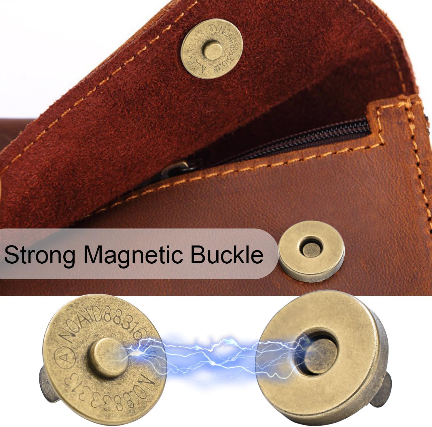 CooBigo 40 Sets Magnetic Snaps for Purse Closures 18mm Magnetic Fastener Replacement Kit Magnetic Snaps for Purses and Totes Clothing Bag DIY Craft - Image 4