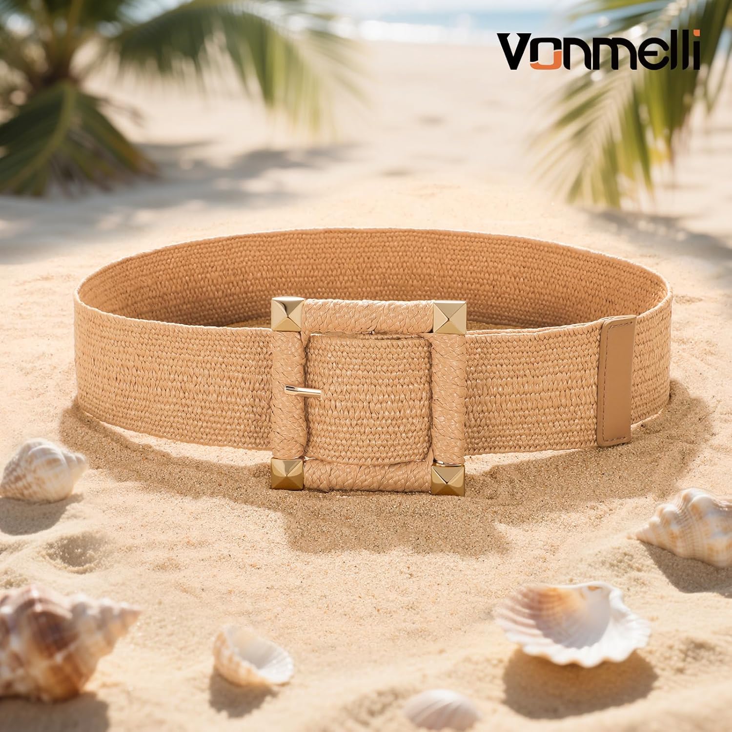 Straw Woven Elastic Belt Boho Braided Belts for Women Bohemian Belt for Summer Dress - Image 5