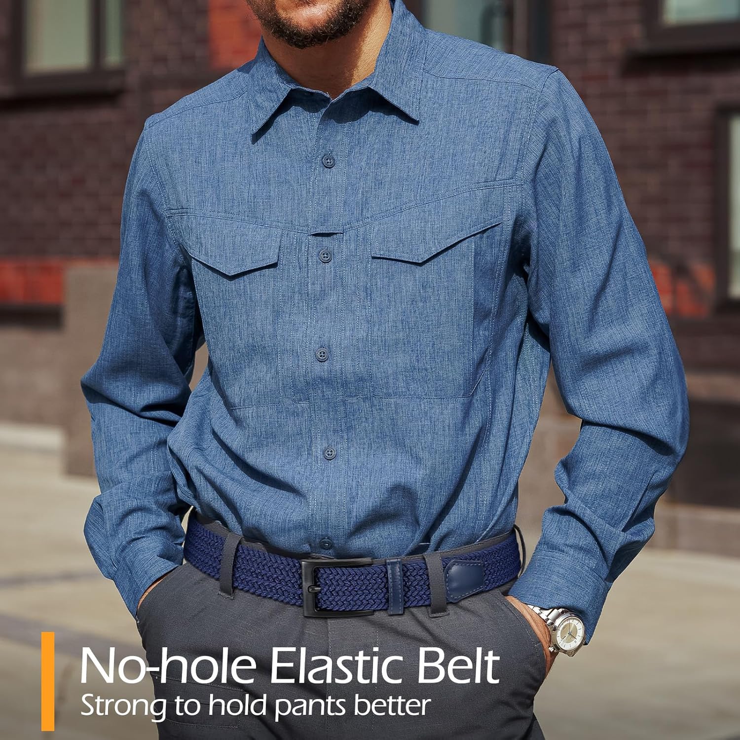 Braided Stretch Golf Belt for Men, No Metal TSA Elastic Stretch Braided Belt Men - Image 6
