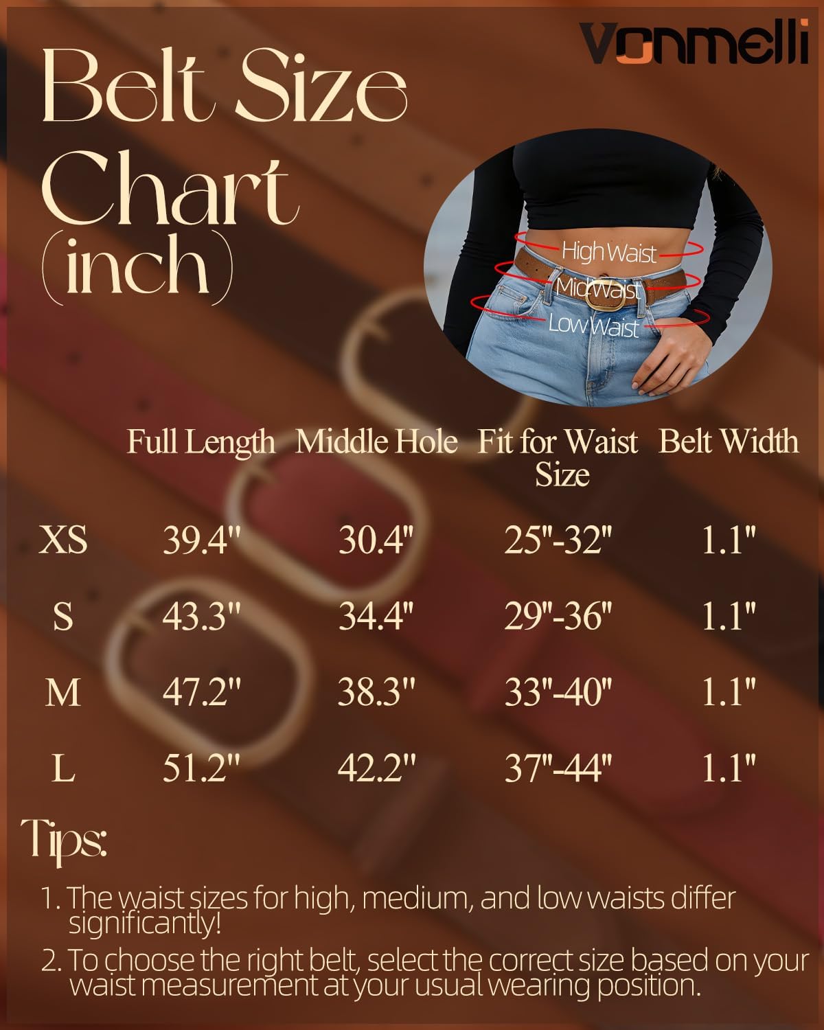 Womens Suede Belt for Jeans Dresses Burgundy Ladies Leather Waist Belts with Vintage Gold Buckle, M - Image 6