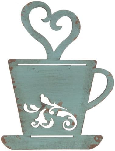 Turquoise Rty Metal Coffee Cup Wall, Kitchen, Restaurant, Coffee Shop Decor! - Image 1