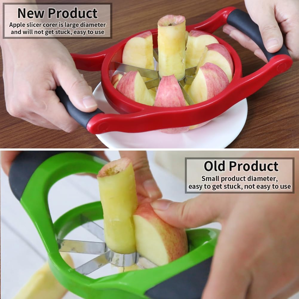 Apple Slicer Corer, 8-Slice [Large Size] Premium Apple Slicer Corer, Cutter, Divider, Wedger, Stainless Steel Easy Grip Fruit Slicer with Sharp Blade for Apples, Pears and More, Red - Image 6
