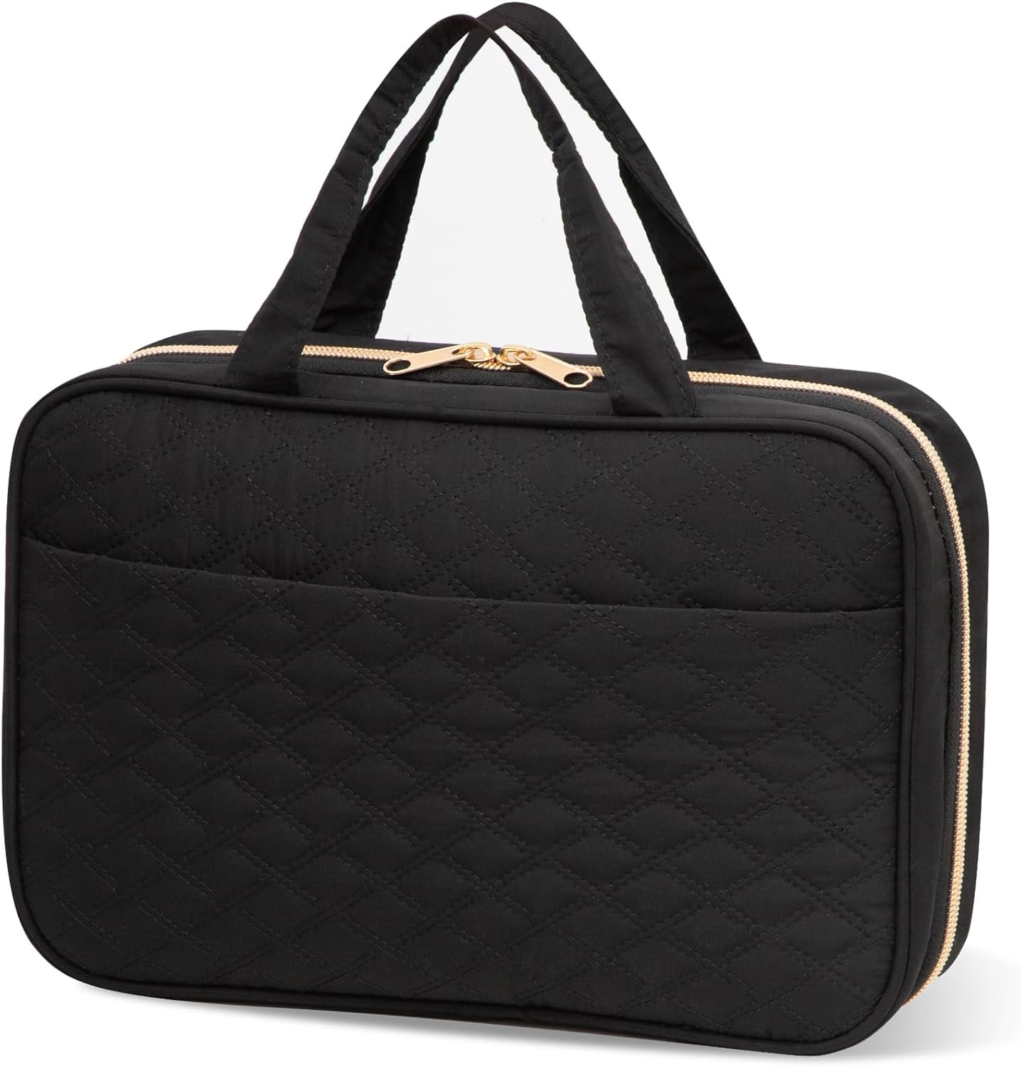 Hanging Toiletry Bag for Women & Men, 4.1L Makeup Bag for Travel Size Essentials, Cosmetic Case with Multiple Pockets and Handles, Black - Image 1