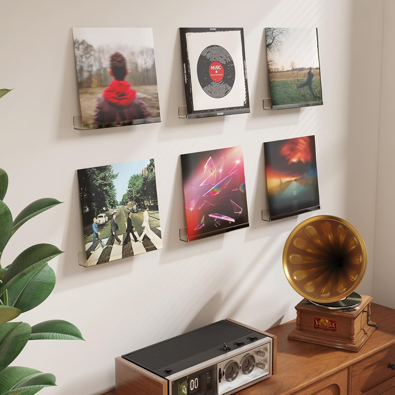 Narrow Floating Shelves for Vinyl Record 6 Pack, 12