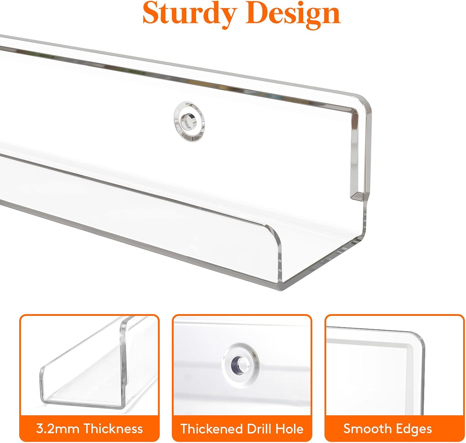 Narrow Floating Shelves for Vinyl Record 6 Pack, 12