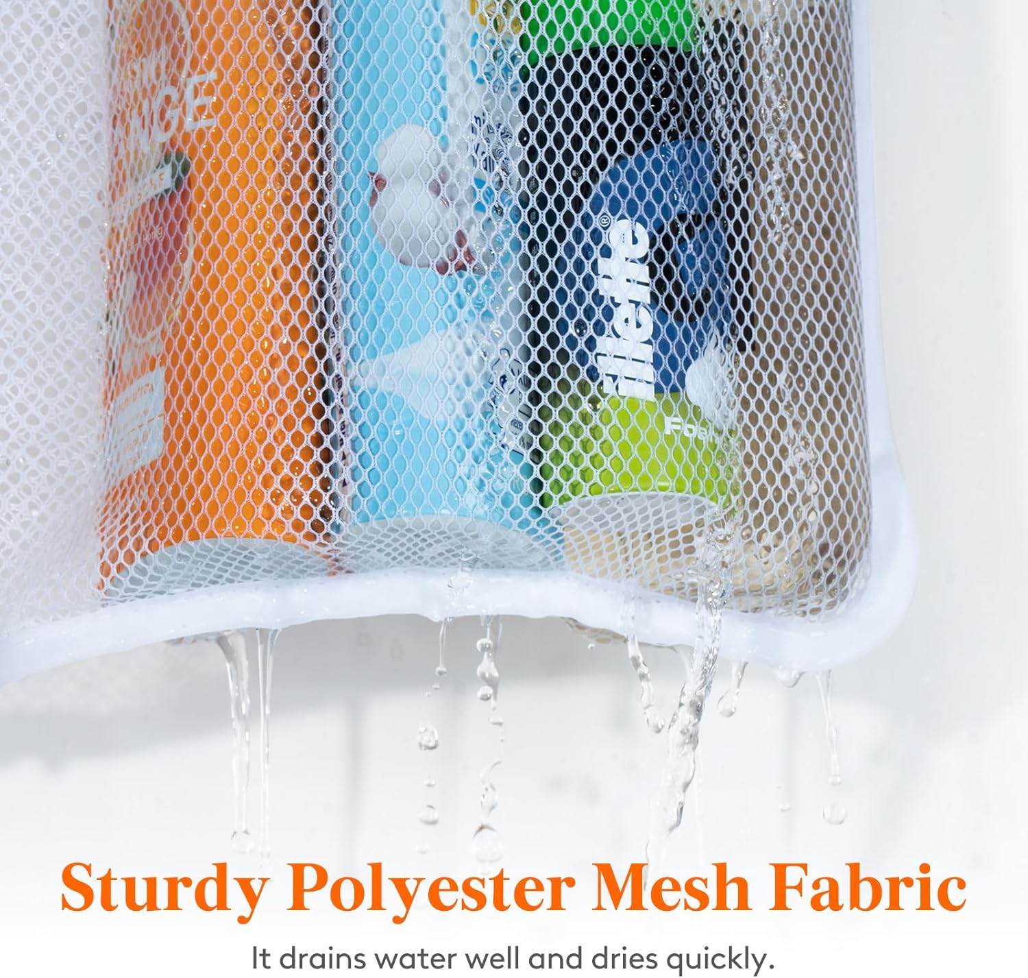 Cruise Essentials Shower Caddy Mt-Have, 7 Pockets Hanging Bathroom Organizer with Quick-Dry Mesh, Portable Shower Bag to Storage Soap, Shampoo, for RVing, Travel, Camping, White, 2 Packs - Image 5