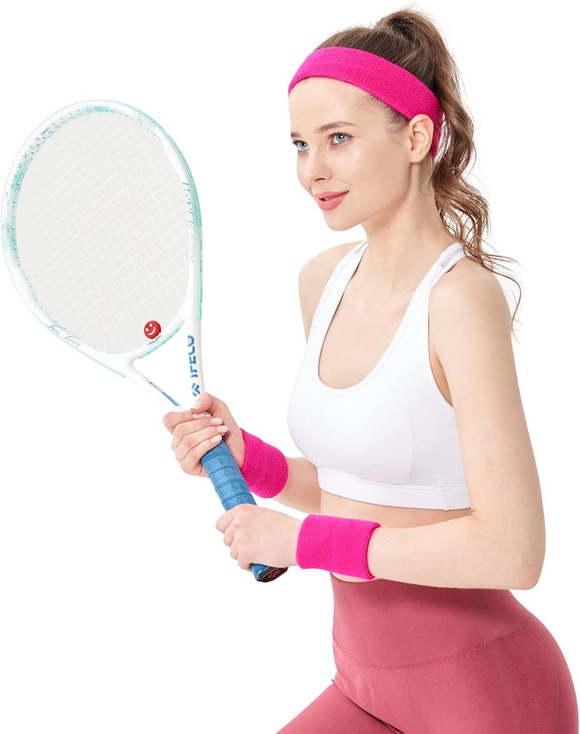 10 Pack Sports Wristband Sweatband Gym Yoga Wrist Support Sweatband Cotton Wrist Wraps - Image 5