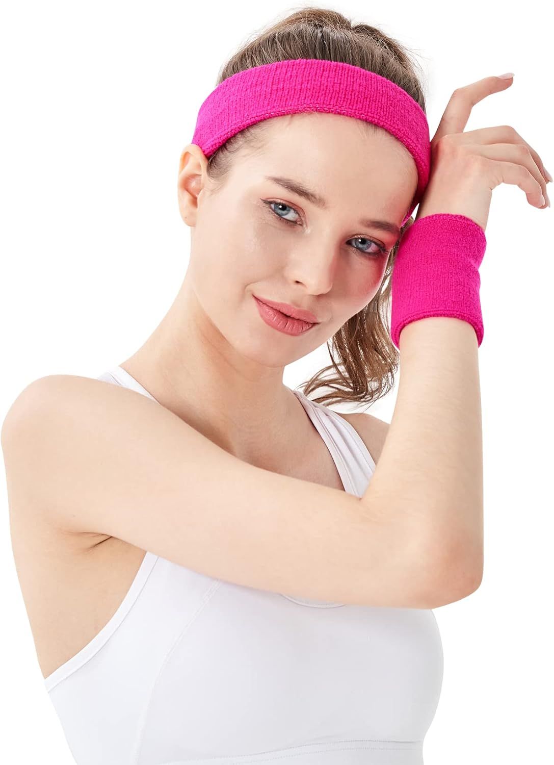10 Pack Sports Wristband Sweatband Gym Yoga Wrist Support Sweatband Cotton Wrist Wraps - Image 6