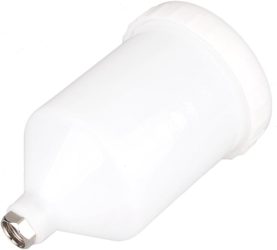 600ml Spray Paint Gun Cup Air Gravity Feed Paint Spray Auto Car Pot Threaded Connector Capacity for Spray Gun White - Image 1