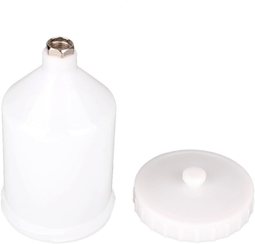 600ml Spray Paint Gun Cup Air Gravity Feed Paint Spray Auto Car Pot Threaded Connector Capacity for Spray Gun White - Image 4