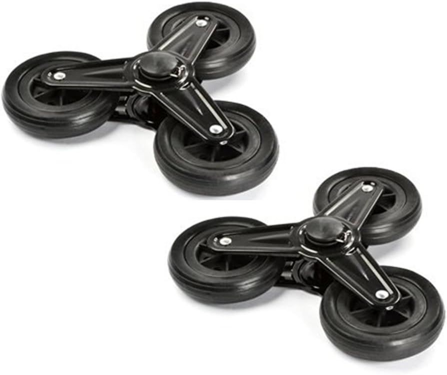 Pair of Replacement Stair Climbing Shopping Cart Wheels for Shopping Laundry Cart - Image 1