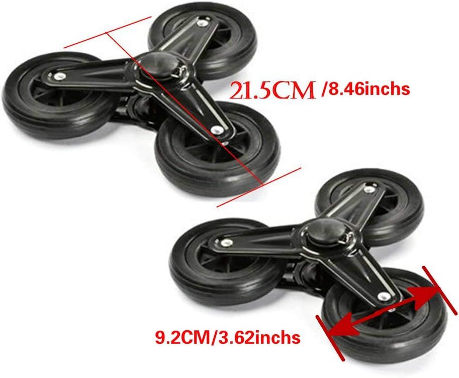 Pair of Replacement Stair Climbing Shopping Cart Wheels for Shopping Laundry Cart - Image 5