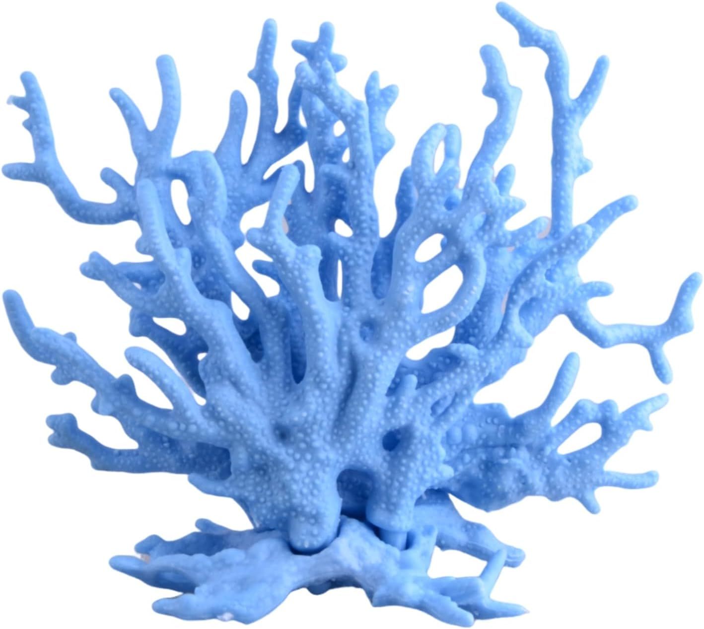 Blue Artificial Aquarium Plant Ornament Decor Plastic Coral Reef Fish Tank Decoration - Image 1