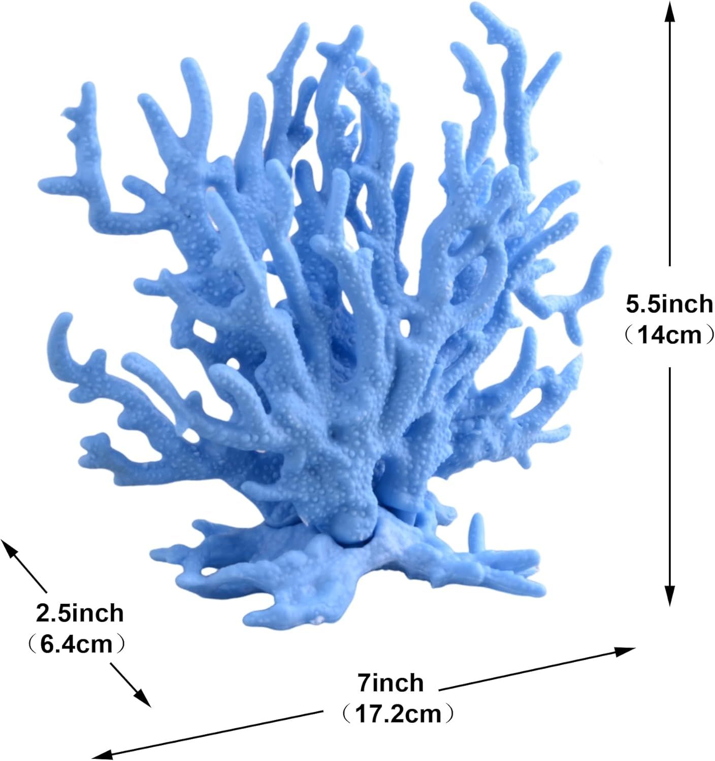 Blue Artificial Aquarium Plant Ornament Decor Plastic Coral Reef Fish Tank Decoration - Image 6
