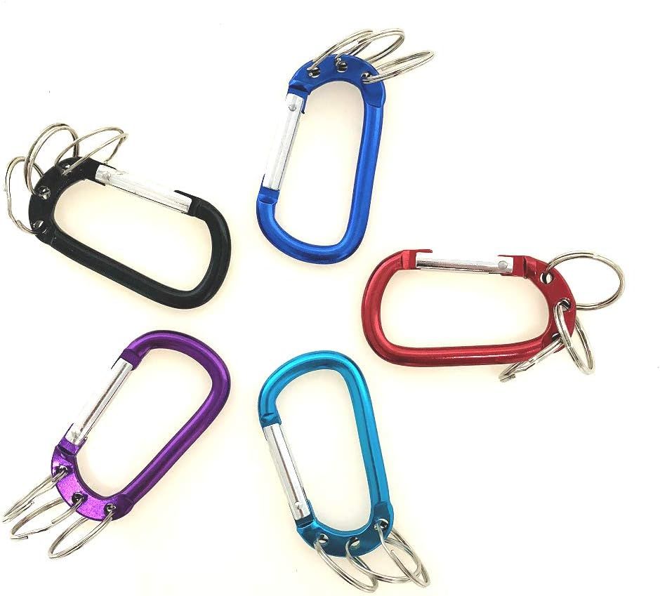 Aluminum D-Shaped Carabiner Buckle With 3 Keychian Clip Spring Carabiner Hook Snap Key Chain - Image 1