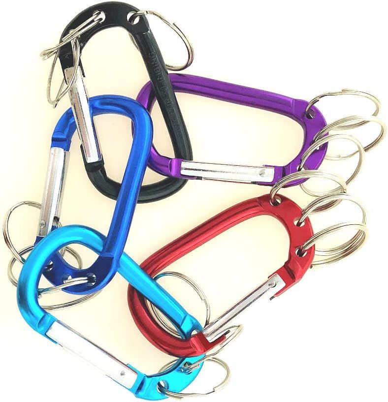 Aluminum D-Shaped Carabiner Buckle With 3 Keychian Clip Spring Carabiner Hook Snap Key Chain - Image 2