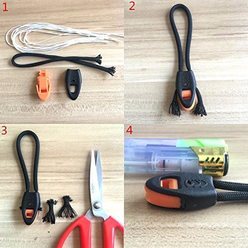 CooBigo 20 Pack Emergency Survival Whistles Zipper Pulls Whistle for Outdoor Climbing Hiking Camping Fishing Boat Kayak Life Vest Jacket Boating Water Survival Rescue Signaling - Image 4
