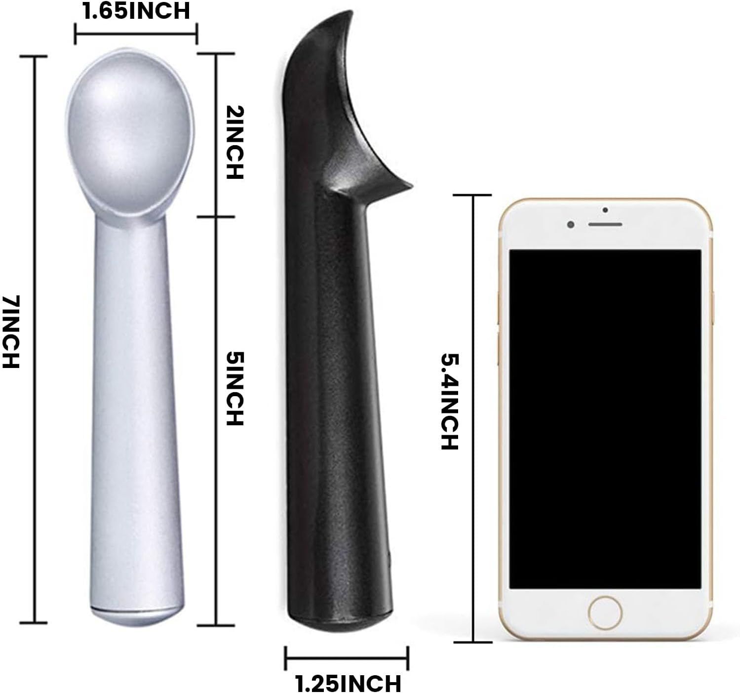 Ice Cream Scoop, 2PCS 7 inches Nonstick Anti-Freeze Ice Cream Scooper One Piece Aluminum Design Dishwasher Safe - Image 3