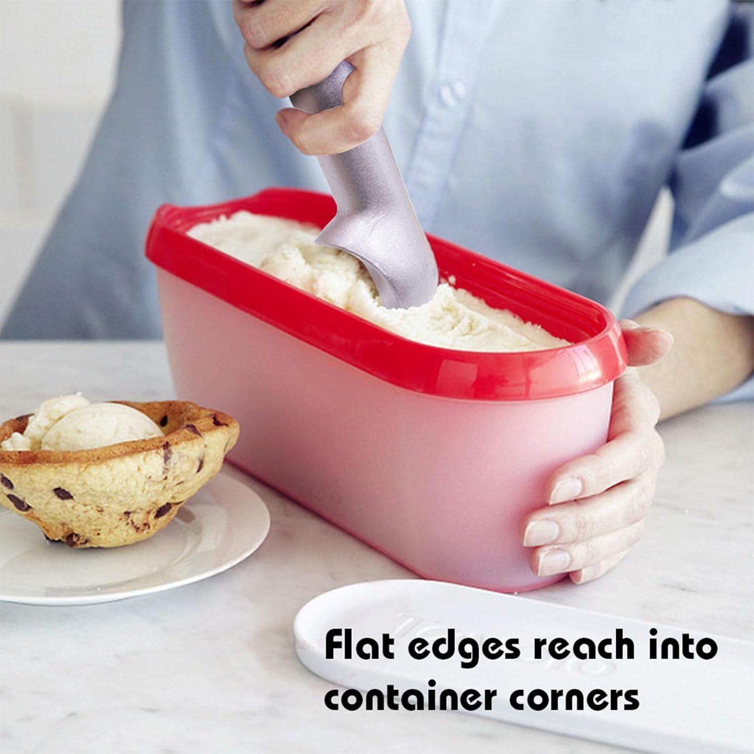 Ice Cream Scoop, 2PCS 7 inches Nonstick Anti-Freeze Ice Cream Scooper One Piece Aluminum Design Dishwasher Safe - Image 6