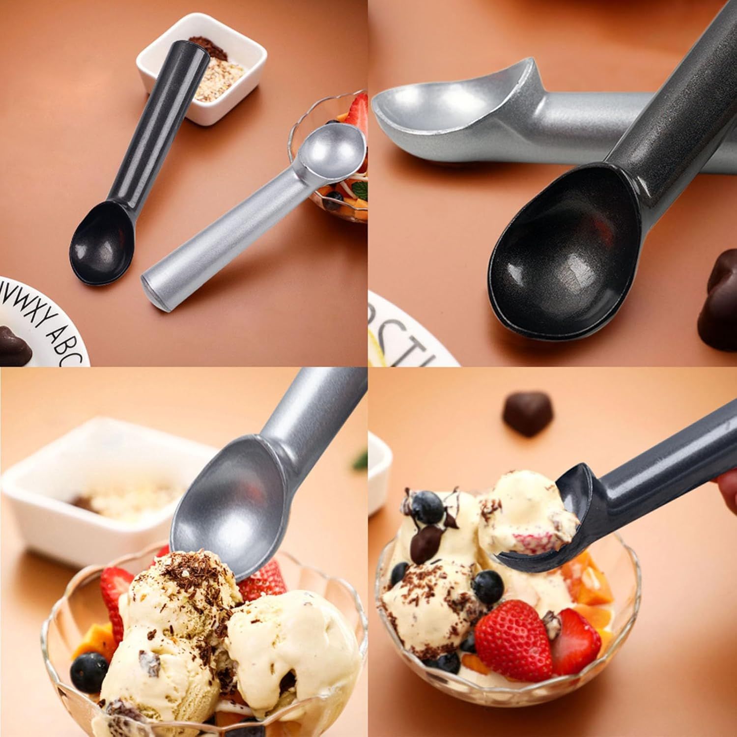 Ice Cream Scoop, 2PCS 7 inches Nonstick Anti-Freeze Ice Cream Scooper One Piece Aluminum Design Dishwasher Safe - Image 7