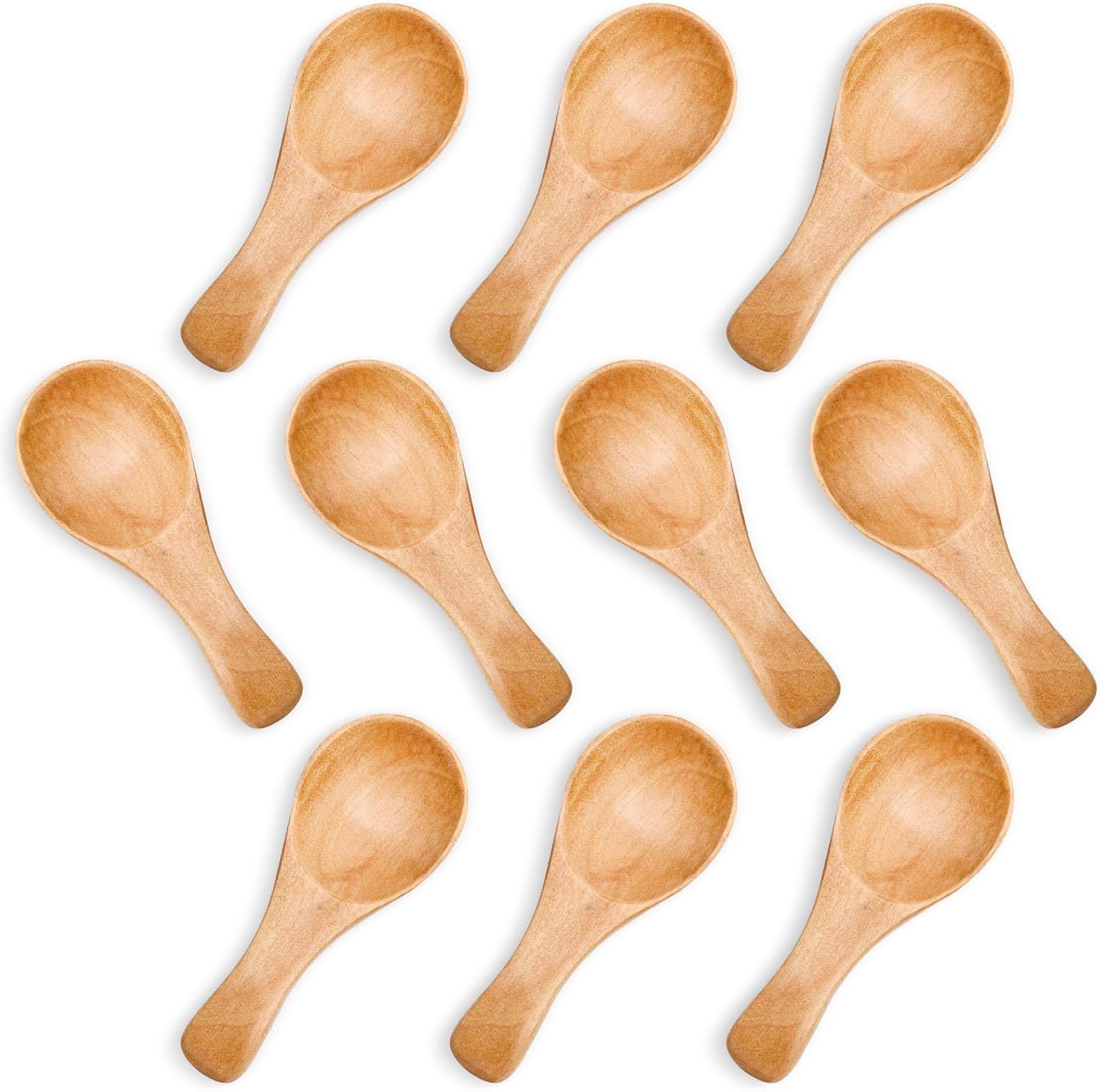 10PCS Small Wooden Spoons, 3 Inch Small Spoons for Spice Jars, Salt, Grains, Sugar, Coffee, Honey, Dessert, Tea, Mini Wooden Teaspoons for Kitchen, Ideal Gifts & Kitchen Stocking Stuffers - Image 1
