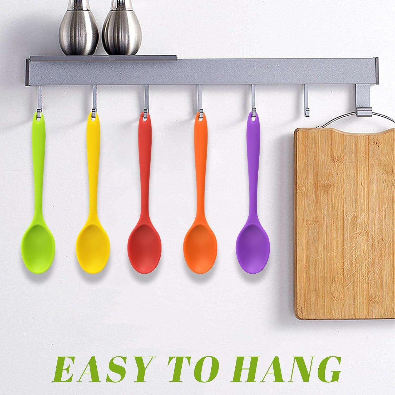 5PCS Small Silicone Spoons, 8 Inch Silicone Mixing Spoons for Baking, Cooking, Tasting, Quiet Stirring Hot Cocoa, Sauce, Risotto, Safe & Nonstick, Kitchen Gifts for Women, Cooking Gifts for Men - Image 5