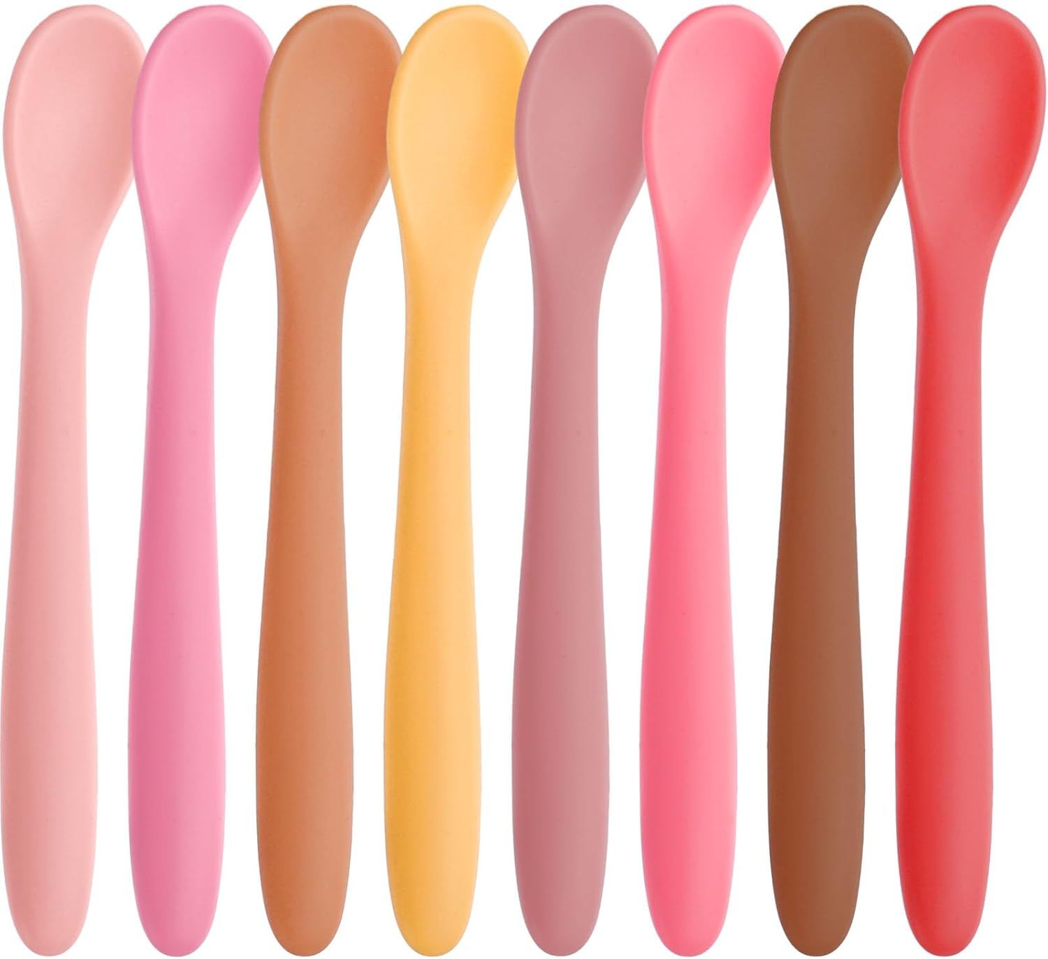 8-Piece Silicone Baby Spoons, First Stage Infant Self Feeding Spoons, Soft-Tip Gentle on Gums, Baby Utensils, Infant Training Spoon, Dishwasher Safe & Boil-proof - Image 1
