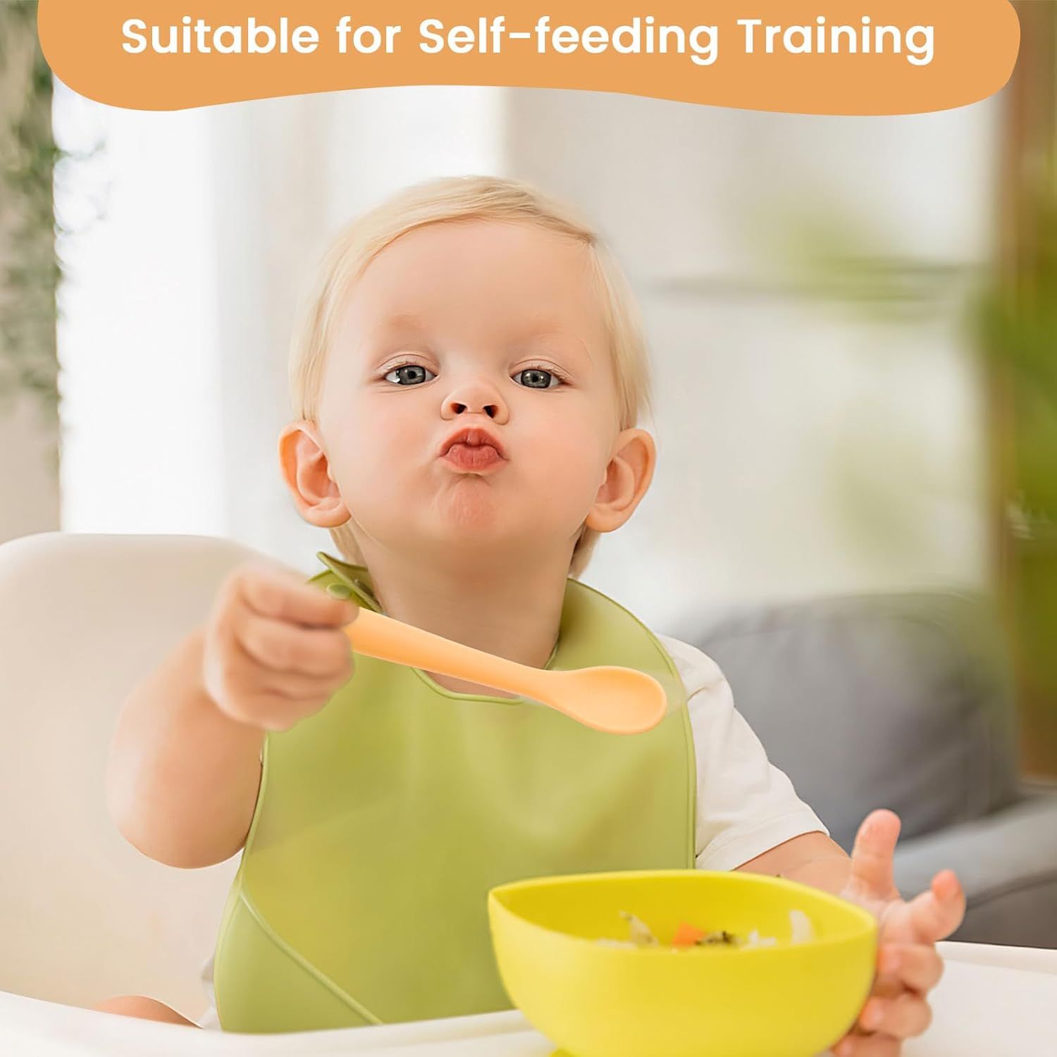 8-Piece Silicone Baby Spoons, First Stage Infant Self Feeding Spoons, Soft-Tip Gentle on Gums, Baby Utensils, Infant Training Spoon, Dishwasher Safe & Boil-proof - Image 2