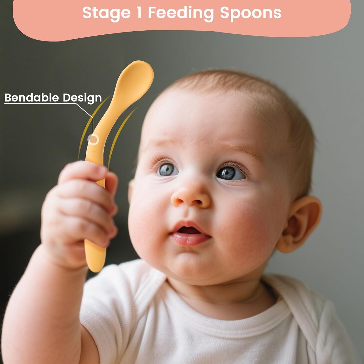 8-Piece Silicone Baby Spoons, First Stage Infant Self Feeding Spoons, Soft-Tip Gentle on Gums, Baby Utensils, Infant Training Spoon, Dishwasher Safe & Boil-proof - Image 5