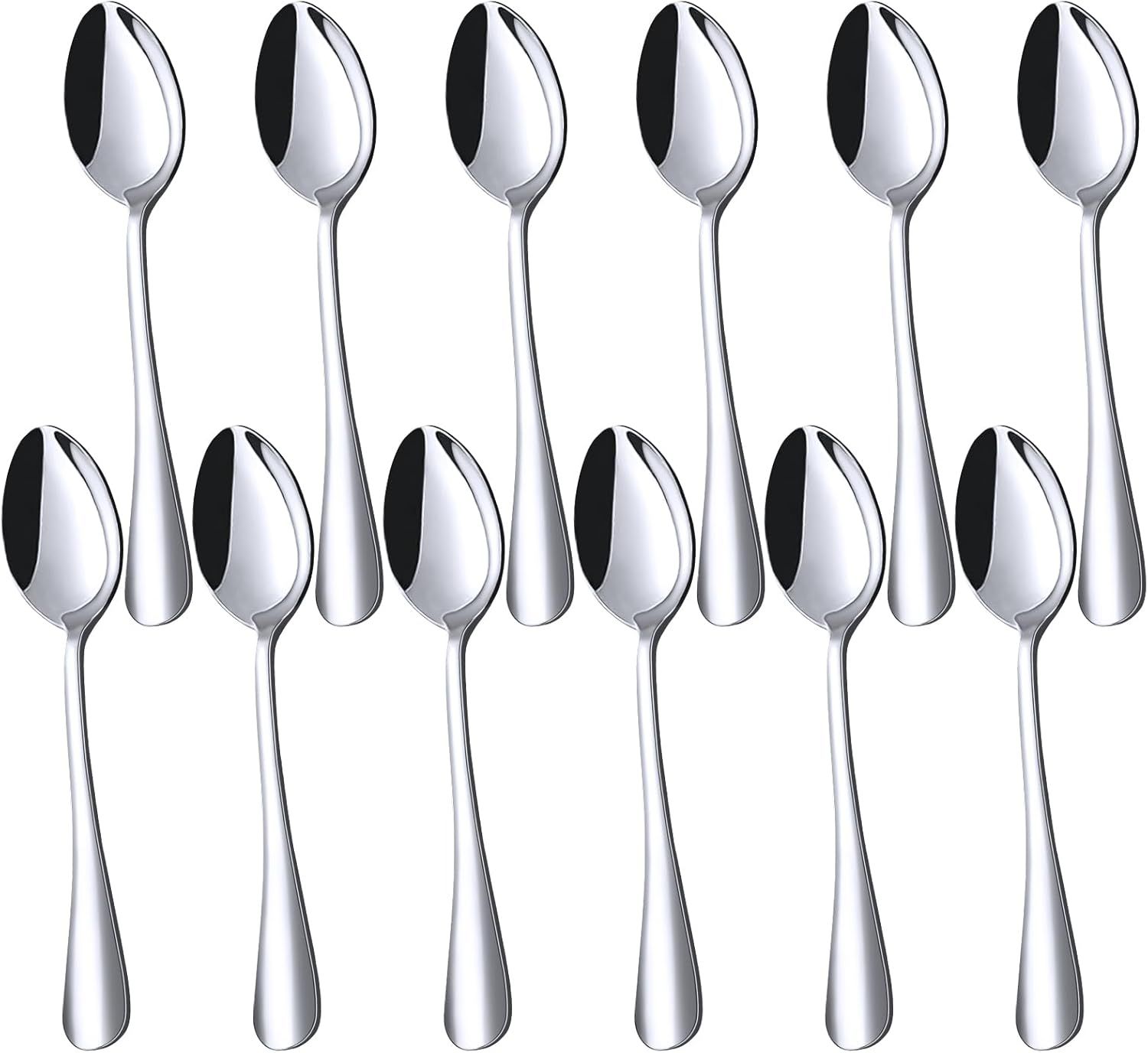 Mini Coffee Spoons, 12PCS 4.9 Inch Stainless Steel Demitasse Espresso Spoons for Stirring Coffee, Tea, Hot Cocoa, Sugar, Tasting Desserts & Appetizers, Dishwasher Safe, Perfect Gifts - Image 1