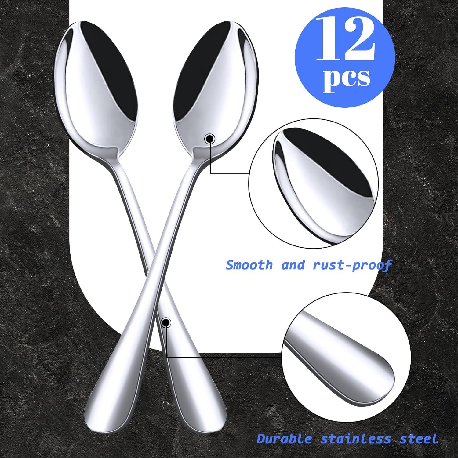 Mini Coffee Spoons, 12PCS 4.9 Inch Stainless Steel Demitasse Espresso Spoons for Stirring Coffee, Tea, Hot Cocoa, Sugar, Tasting Desserts & Appetizers, Dishwasher Safe, Perfect Gifts - Image 4
