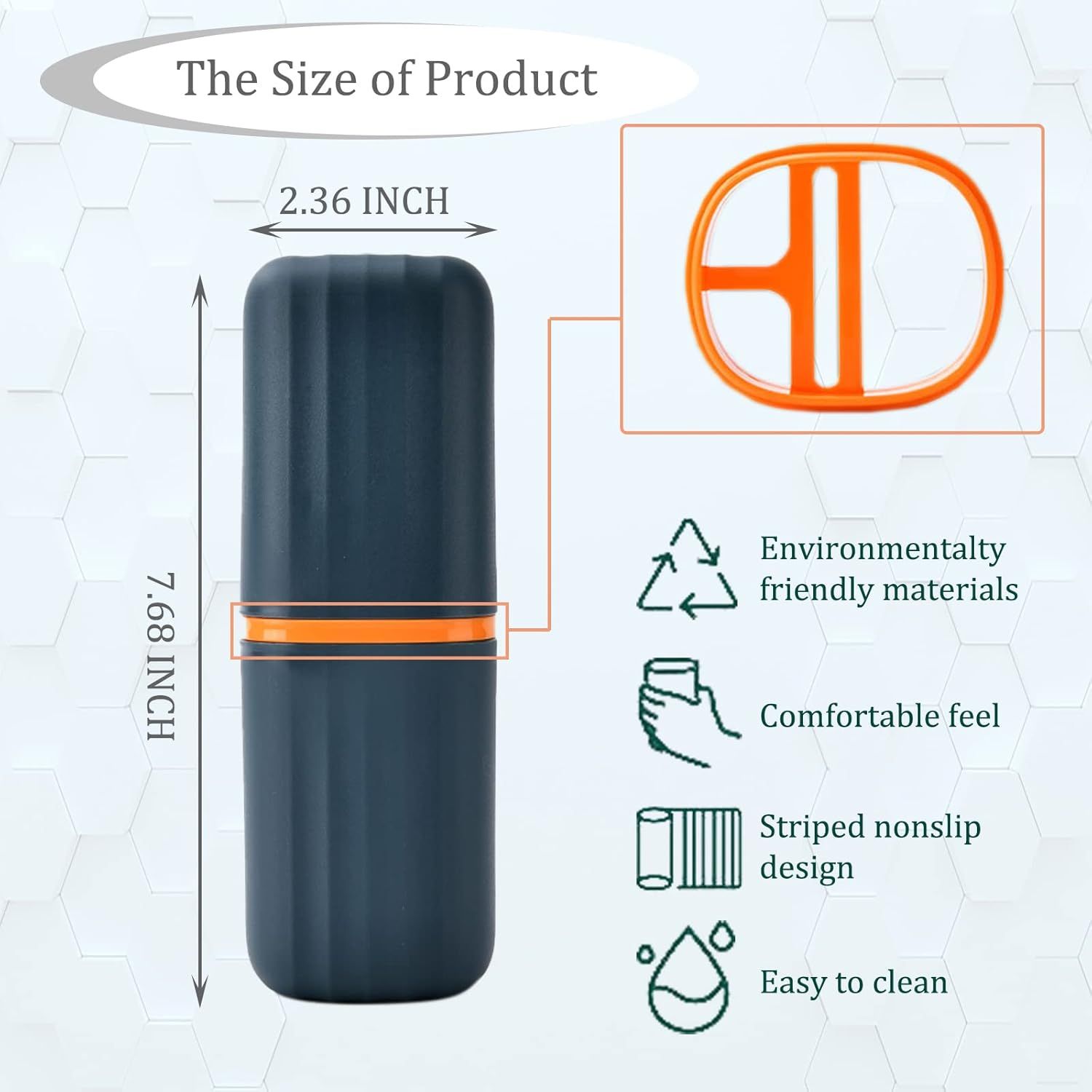 2Pcs Travel Toothbrush Cup Case, Portable Toothbrush Holder Case for Traveling, Camping, Business Trip and School, Plastic Toothbrushes Toothpaste Set with Two Colors (Navy blue and Lotus color) - Image 2