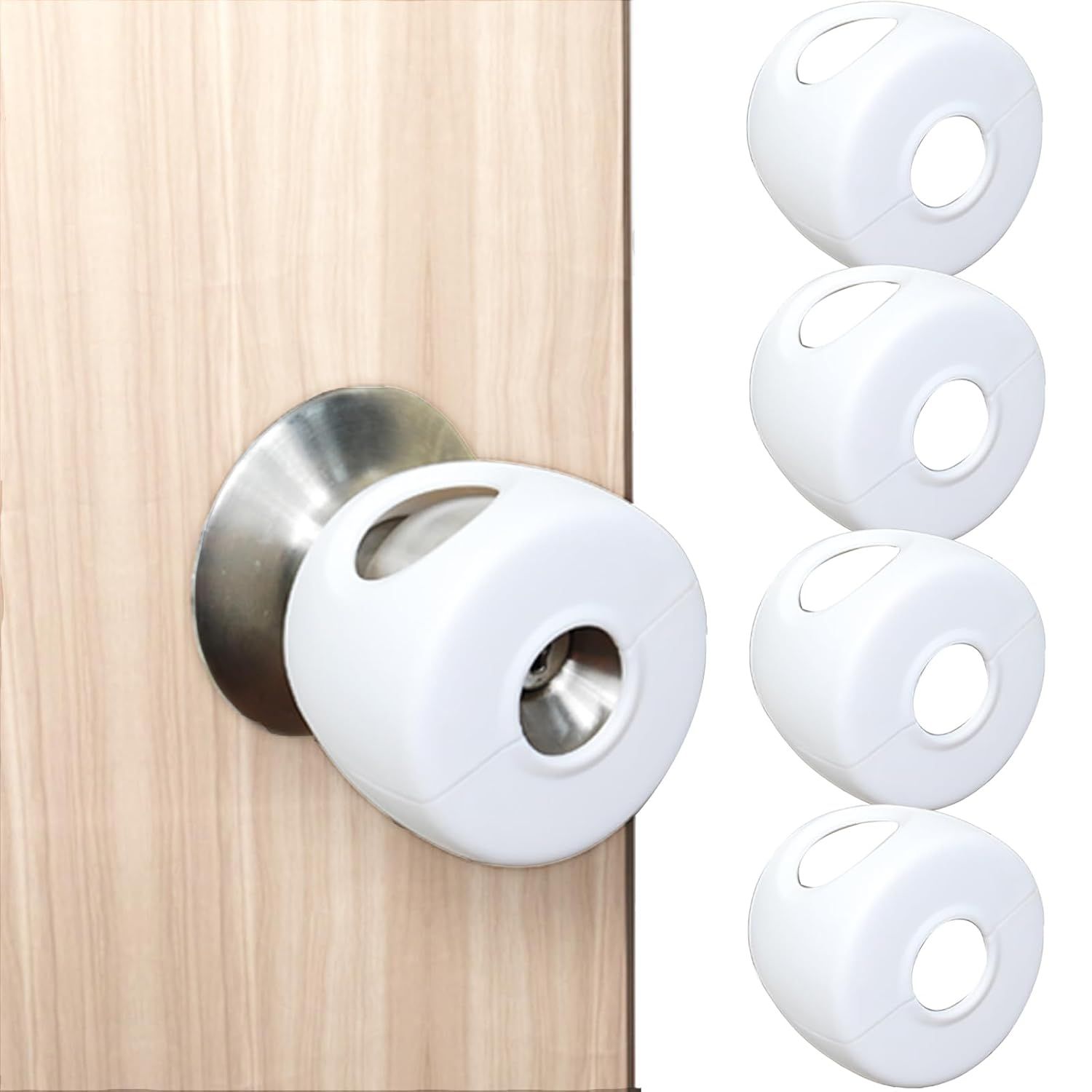 Child Proof Door Knob Covers, 4Pack Door Knob Safety Cover for Kids, Door Locks for Kids Safety, Toddler Door Knob Cover - Image 1