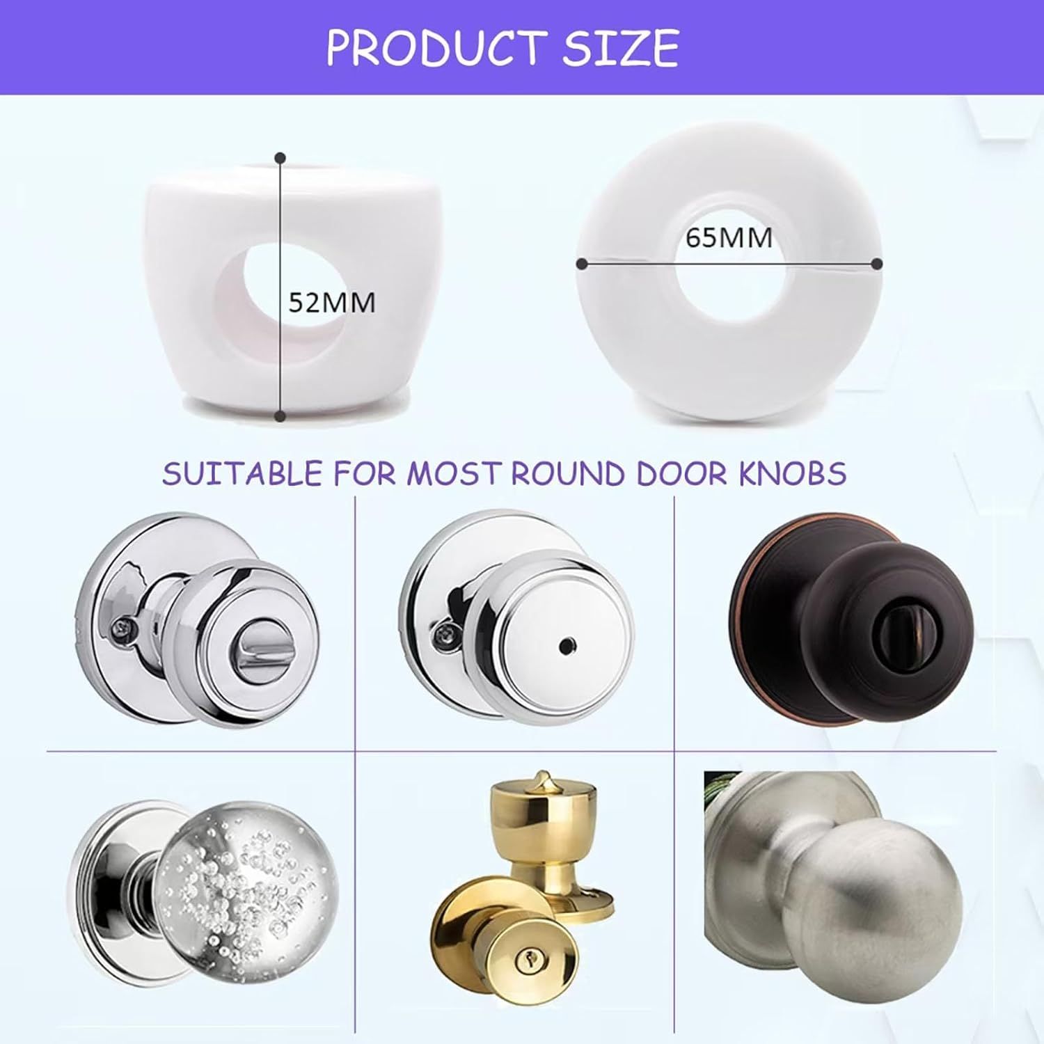 Child Proof Door Knob Covers, 4Pack Door Knob Safety Cover for Kids, Door Locks for Kids Safety, Toddler Door Knob Cover - Image 3
