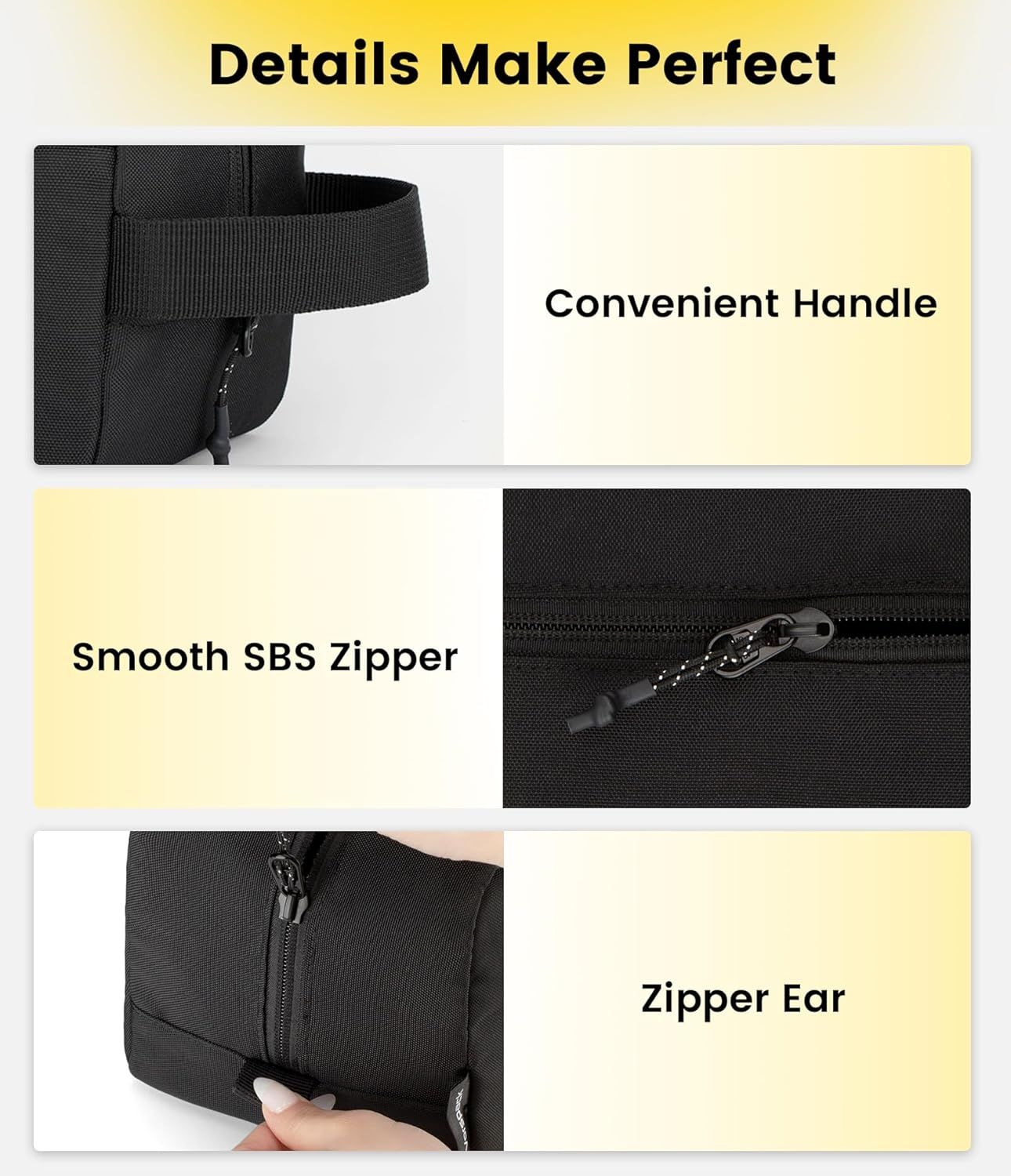 Travel Toiletry Bag for Men - Hanging Toiletries Bag Water Resistant Travel Bag for Toiletries Accessories - Image 4