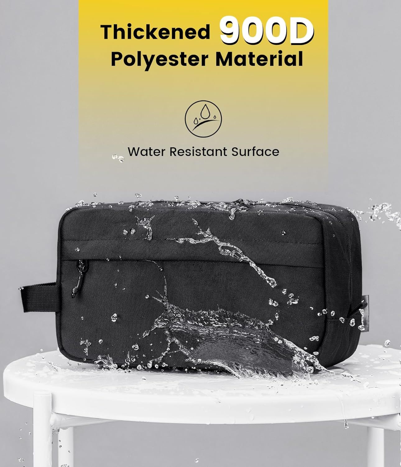 Travel Toiletry Bag for Men - Hanging Toiletries Bag Water Resistant Travel Bag for Toiletries Accessories - Image 6