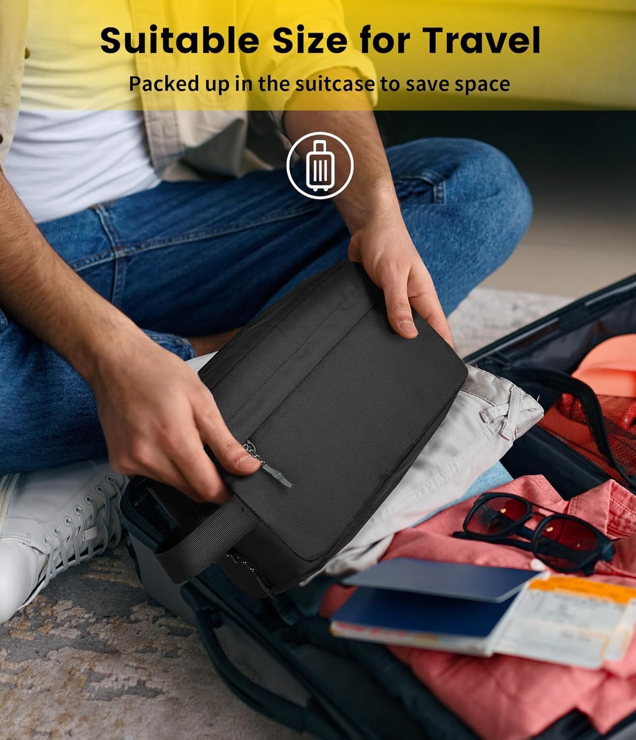 Travel Toiletry Bag for Men - Hanging Toiletries Bag Water Resistant Travel Bag for Toiletries Accessories - Image 7