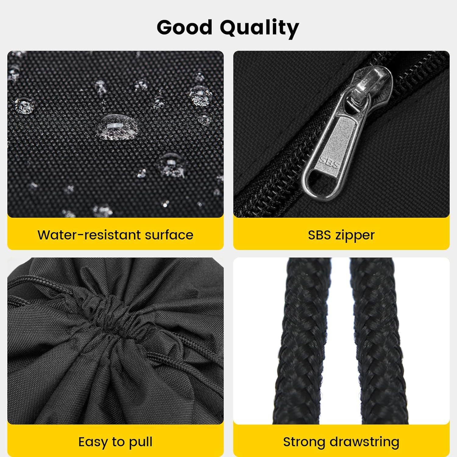 Drawstring Backpack Water Resistant String Bag Sports Sackpack Gym Sack with Side Pocket for Men Women - Image 5